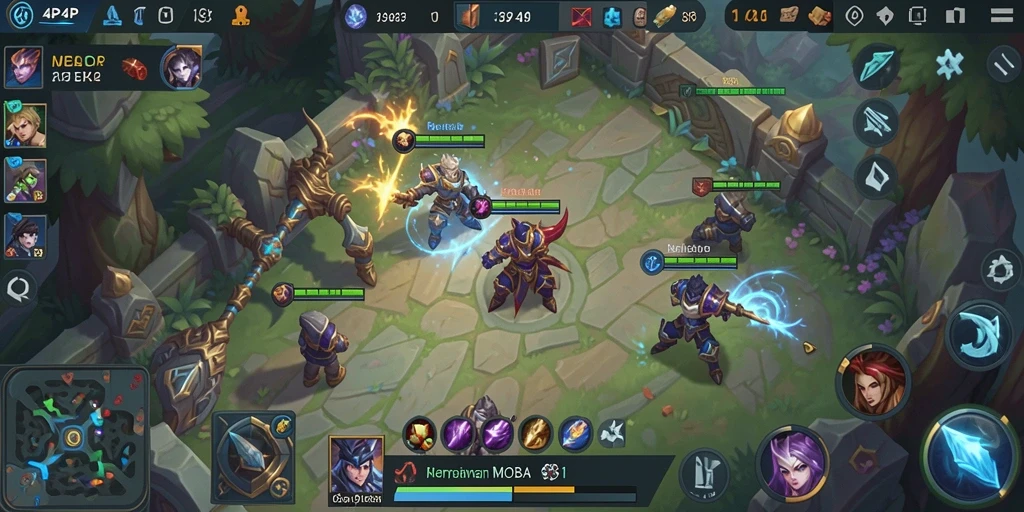 Tampilan seru gameplay 4P4P dalam aksi bertarung.