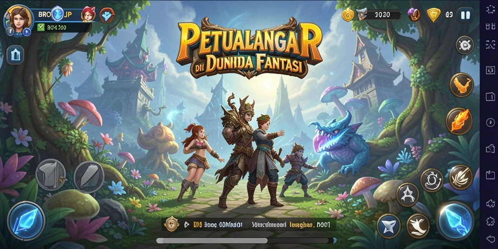 Tampilan gameplay seru BROJP dengan misi menantang di dunia fantasi.