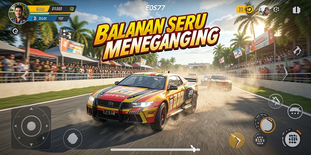 Gameplay EOS77 yang menegangkan dan seru dalam balapan.