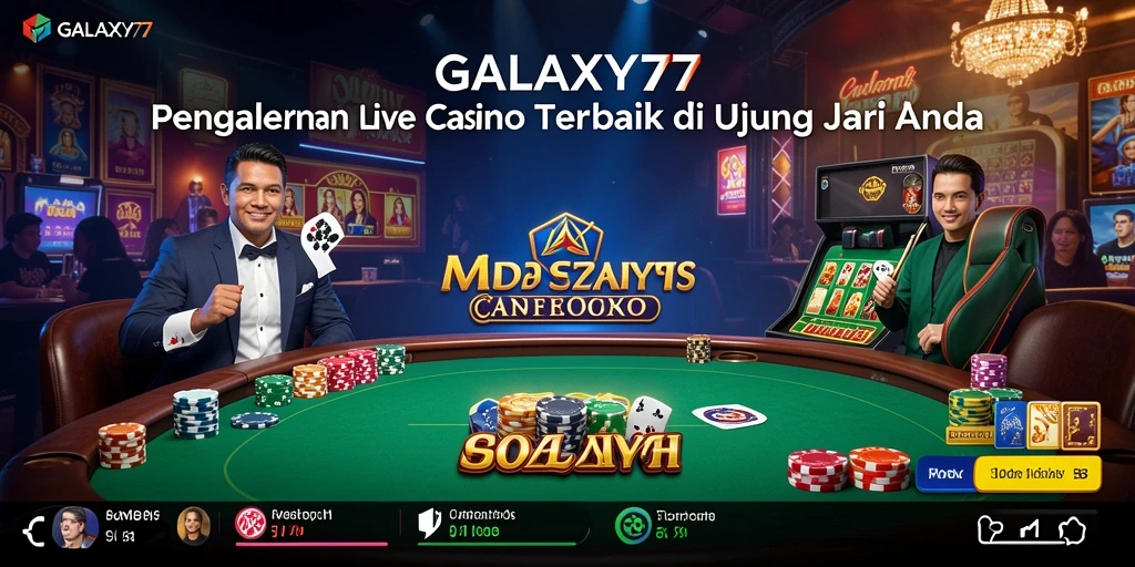 Screenshot gameplay Live Casino GALAXY77 yang mendebarkan.