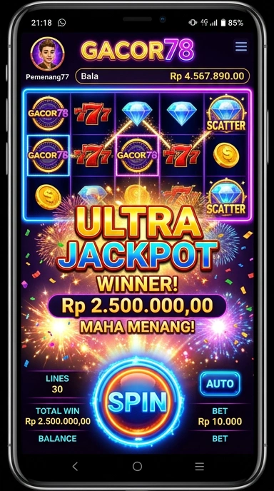 Tampilan aplikasi gacor78 yang modern dan intuitif.